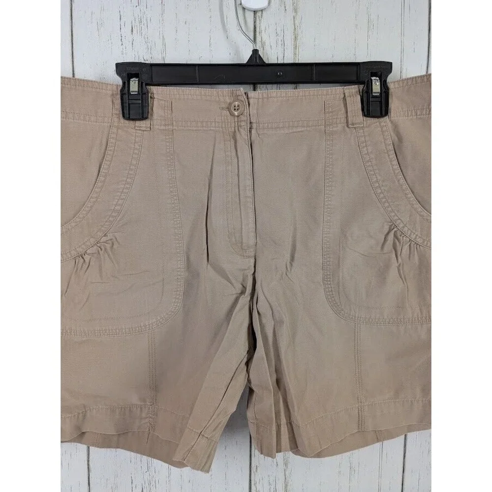 Vanheusen Size 14 Tan 100% Cotton‎ Womens Casual Outdoor Summer Shorts